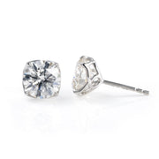 Tulip Diamond Stud Earrings - Round Cut Lab Created Diamonds - LGG Jewelry
